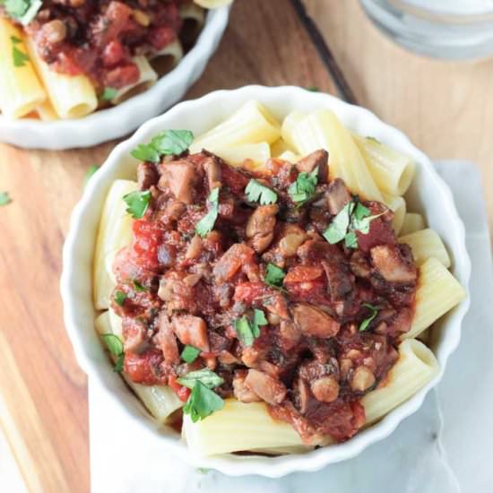 Lentil Mushroom Bolognese