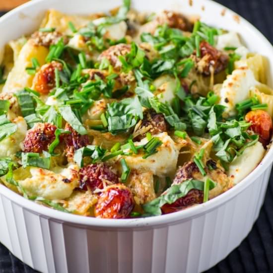 Baked Tortiglione w/ Three Cheeses