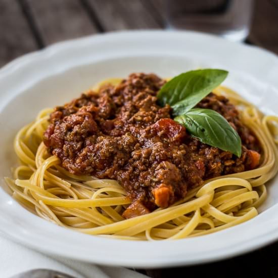 Smoky Beef and Bacon Bolognese