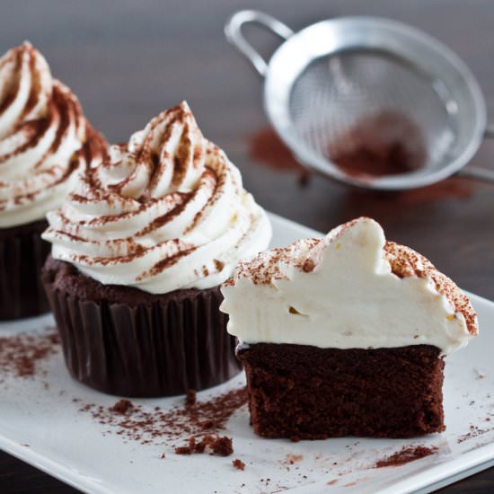 Chocolate Cupcakes with Irish Cream