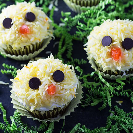 easter chicks cupcakes