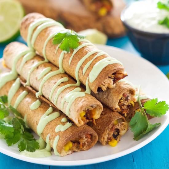 Cheesy Baked Chicken Taquitos