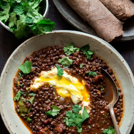 Ethiopian-Spiced Black Lentils