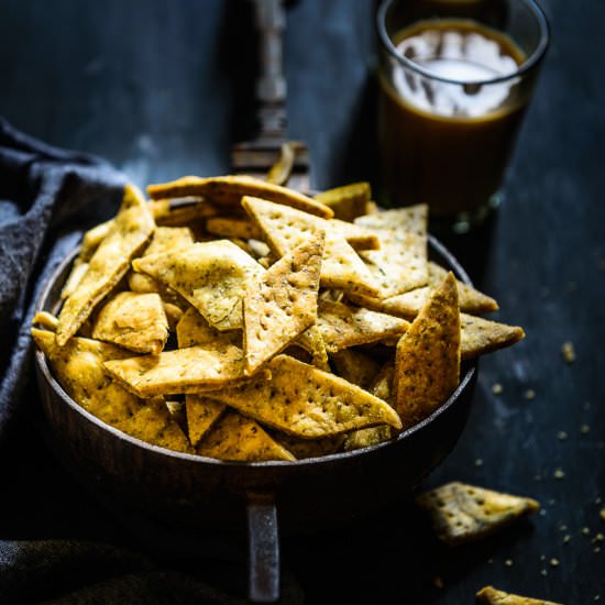 Indian Fried Minty Crackers