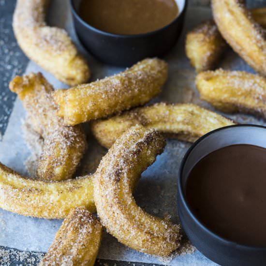 Churros with Dark Chocolate Sauce