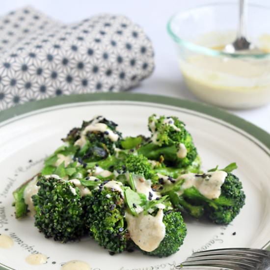 Roasted Broccoli in Tahini Sauce
