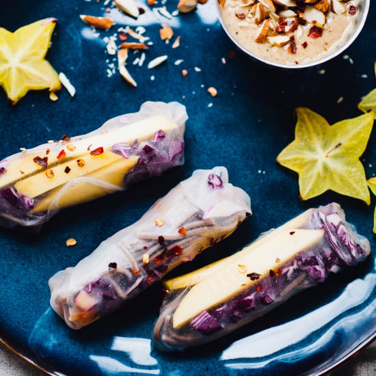 Kimchi, Mango and Soba Summer Rolls