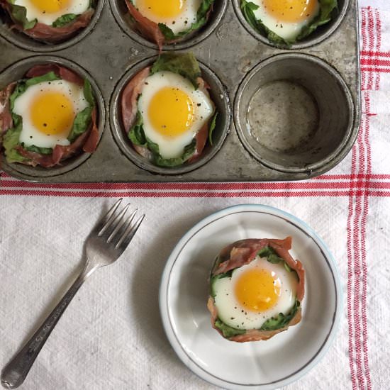 Prosciutto and Spinach Egg Cups
