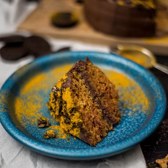 Banana Turmeric Chocolate Cake