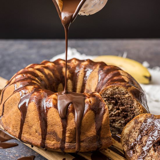 Chocolate Glazed Banana Bundt Cake