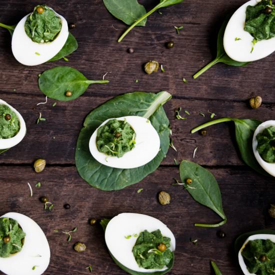 Green Deviled Eggs
