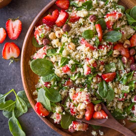 Strawberry, Couscous & Spinach Salad