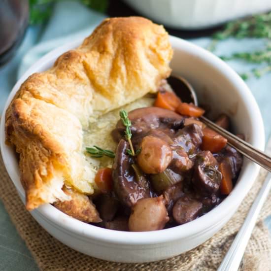 Mushroom Bourguignonne Pot Pie