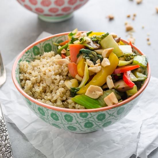 Ginger Sesame Veggie Quinoa Bowls