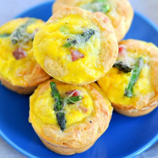 Ham, Asparagus & Swiss Biscuit Cups