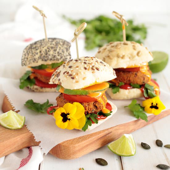 Kidney Bean & Pumpkin Seed Sliders