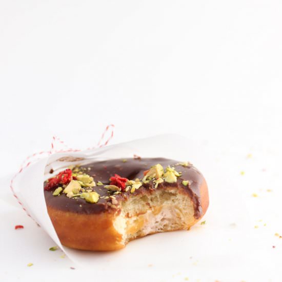 Strawberry Pistachio Doughnuts