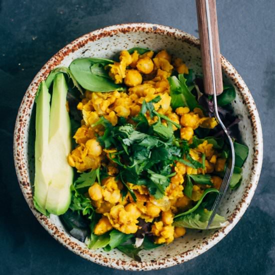 Chickpea Scramble Breakfast Bowl