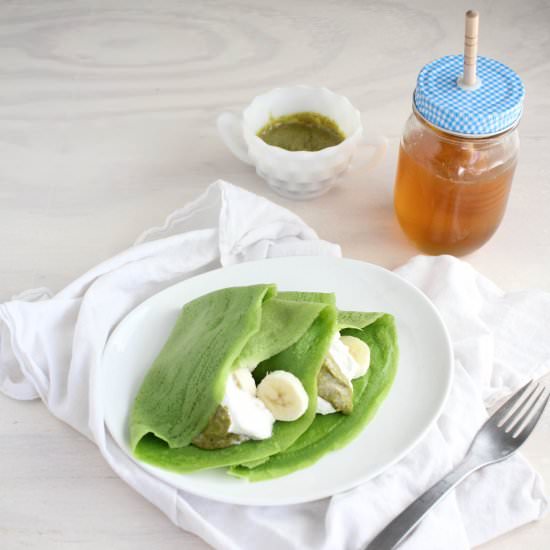 Green Crepes & Pistachio Butter