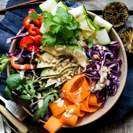 Raw Veggie Noodle Bowl