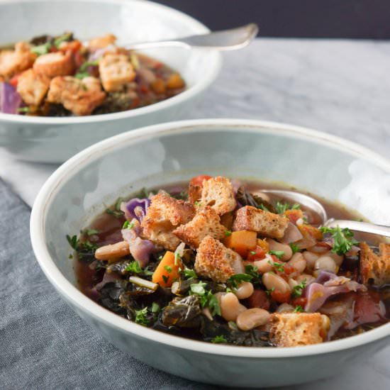 Ribbolita Soup + Herb Croutons