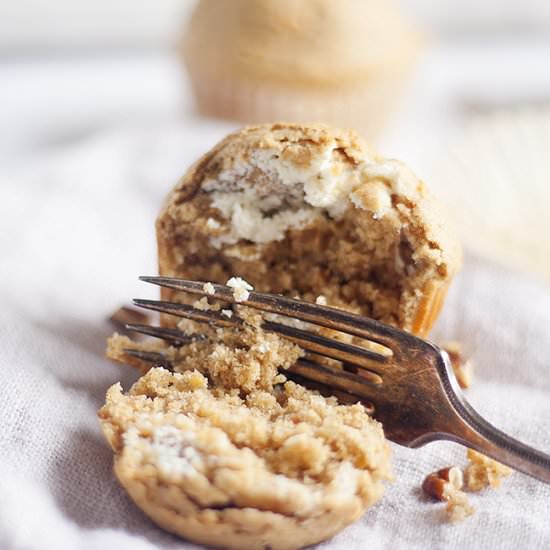 Cream Cheese Filled Carrot Cake Muffins