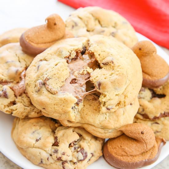 Peeps Stuffed Chocolate Chip Cookie
