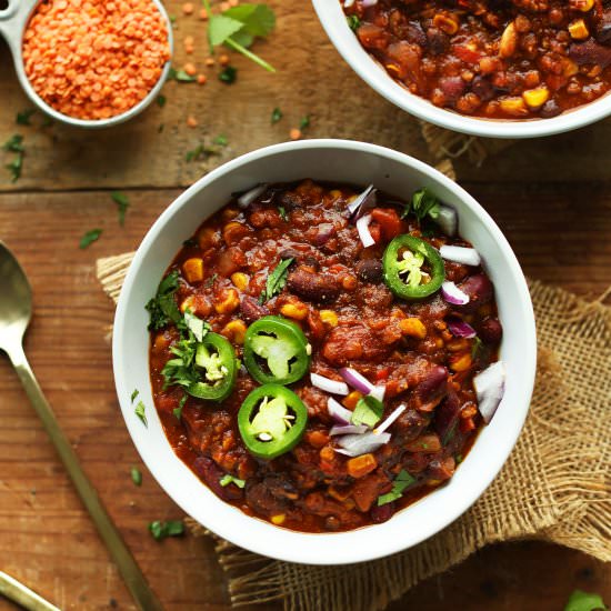 1-Pot Red Lentil Chili
