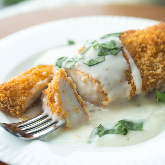 Chicken with Basil Cream Sauce