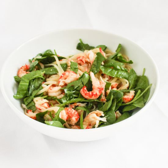 Crayfish and Spinach Linguine