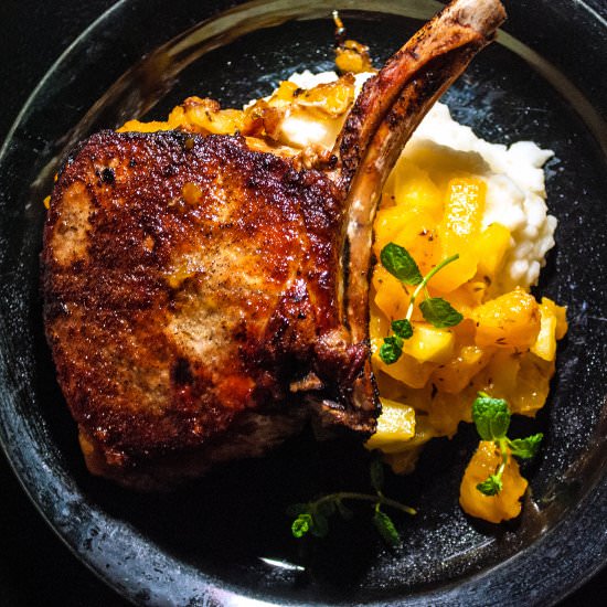 French Pork Chops & Mango Chutney