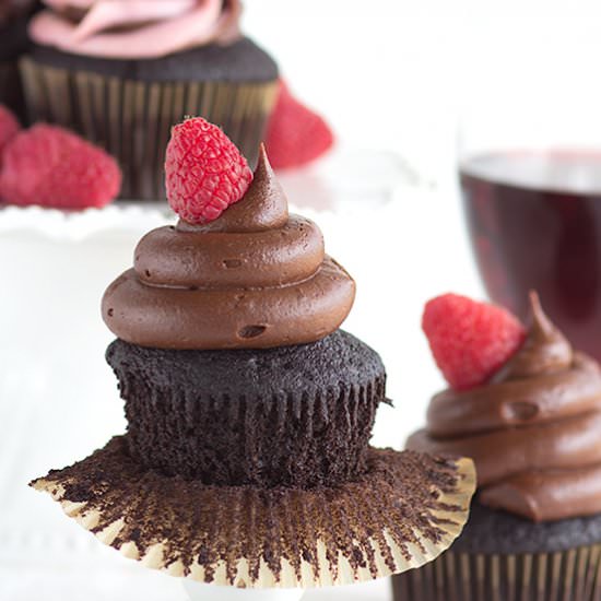 Red Wine Chocolate Cupcakes