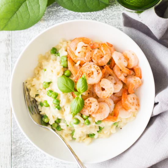 Shrimp and Pea Risotto