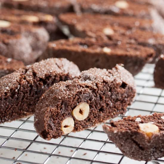 Double Chocolate Hazelnut Biscotti