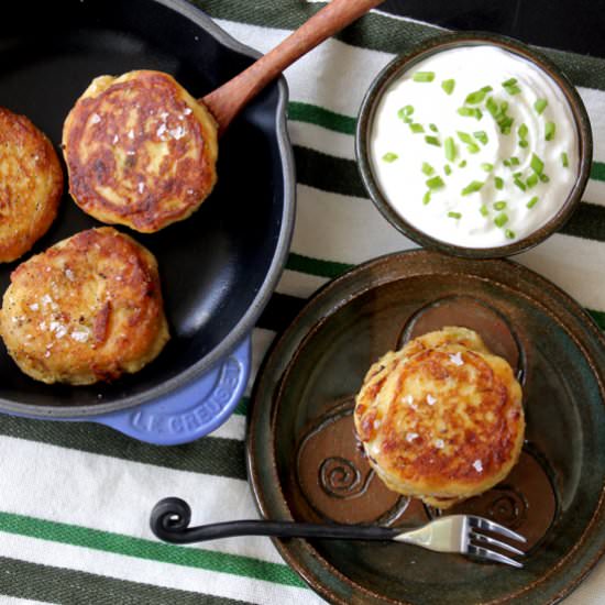 Colcannon Cheddar Skillet Cakes