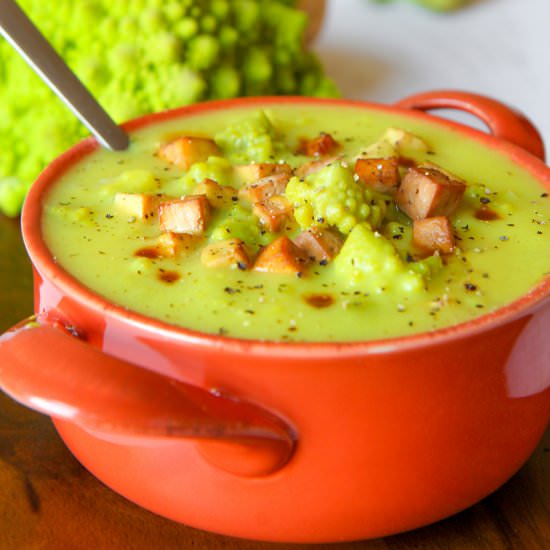 Coconut Cream Soup with Romanesco