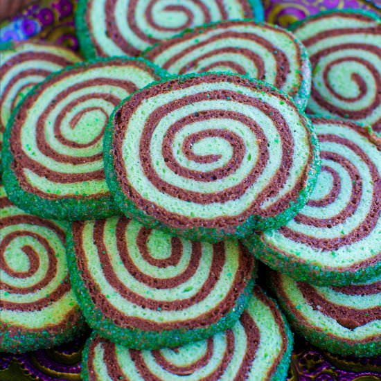 Mint Chocolate Pinwheels