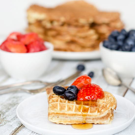 Norwegian Waffles with Maple Syrup