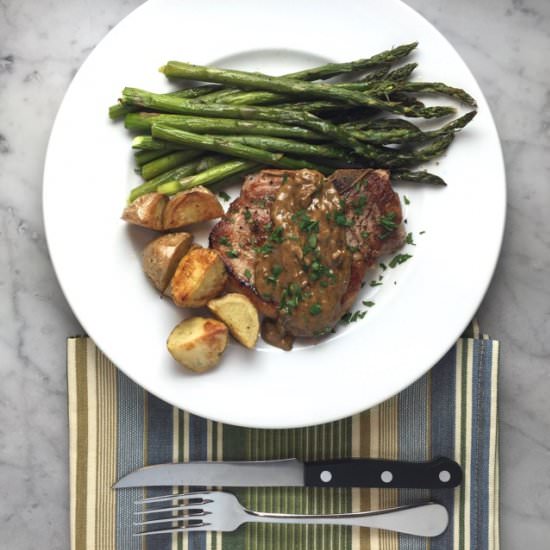 Pork with Mustard Cream Sauce