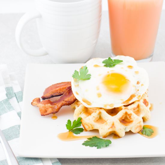 Sharp Cheddar Cornmeal Waffles