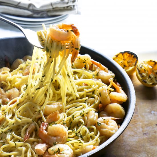 Lemon Garlic Shrimp Pasta