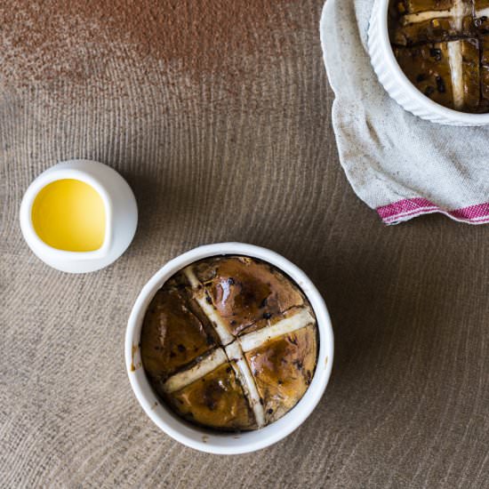Hot Cross Bun Chocolate Puddings