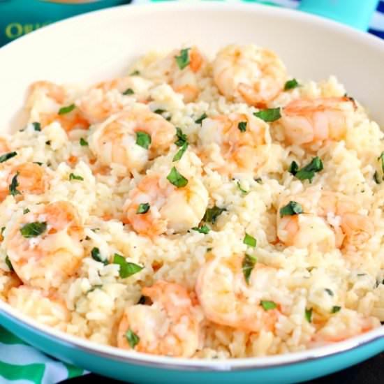 Parmesan Basil Shrimp and Rice