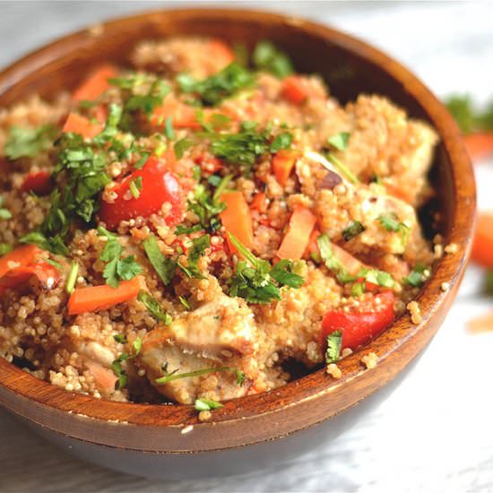 Peanut Chicken and Quinoa Bake