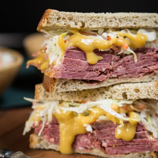 Corned Beef Cabbage Slaw Sandwich