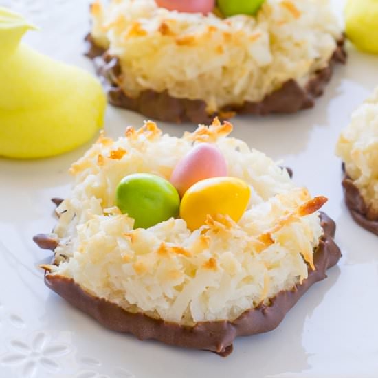 Coconut Macaroon Easter Nests