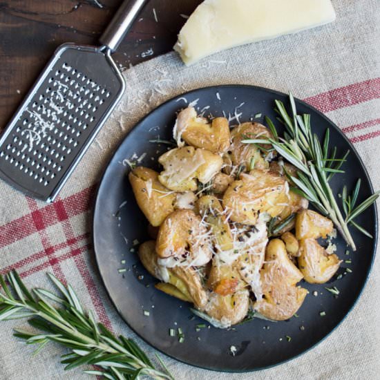Smashed Potatoes with Rosemary