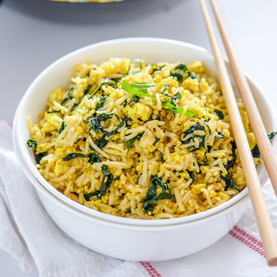 Tofu Scramble Kale Fried Rice