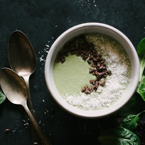 Chocolate PB&B Green Smoothie Bowl