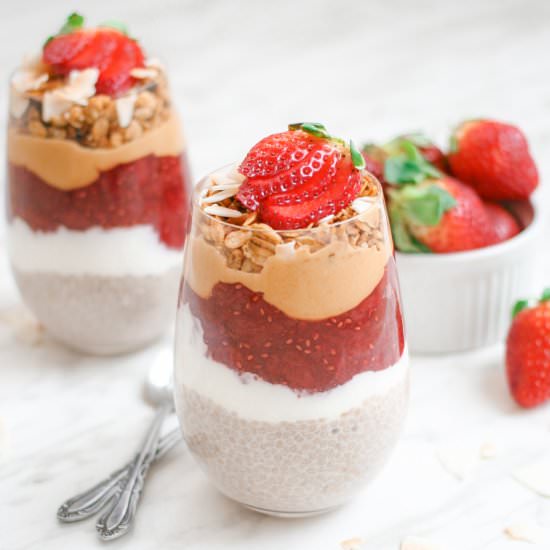 Peanut Butter&  Jelly Chia Parfait